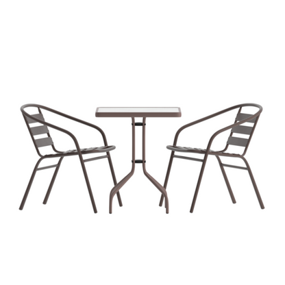 Flash Furniture TLH-0731SQ-017CBZ2-GG 23 1/2" Patio Dining Set