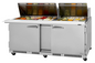 Turbo Air PST-72-30-FB-N 72 5/8" 2 Doors 30 Pan Mega Top Sandwich / Salad Prep Table