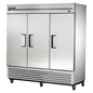 True TS-72F-HC 78 3/8" 3 Section Solid Door Reach-In Freezer