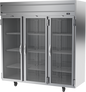 Beverage-Air HRP3HC-1G 78" 3 Section Glass Door Reach-In Refrigerator