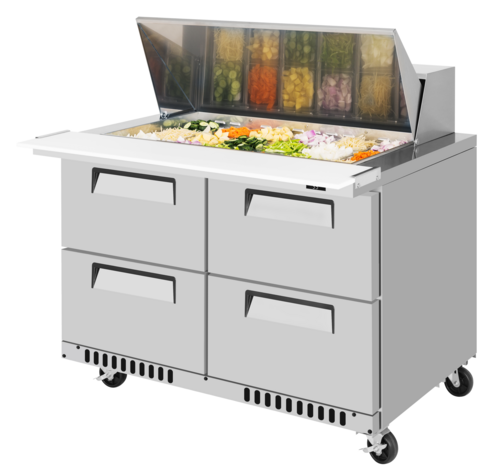 Turbo Air TST-48SD-18-D4-FB-N 48 1/4" 4 Drawer 18 Pan Mega Top Sandwich / Salad Prep Table