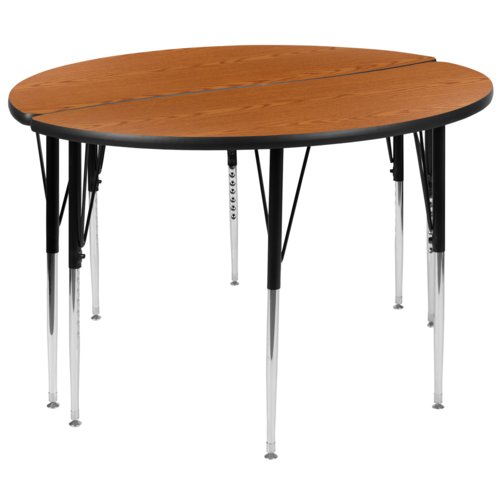 Flash Furniture XU-GRP-A48-HCIRC-OAK-T-A-GG 47 1/2" Dining Table