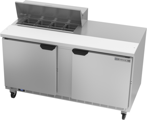 Beverage-Air SPE60HC-08 60" 2 Doors 9 Pan Sandwich / Salad Prep Table