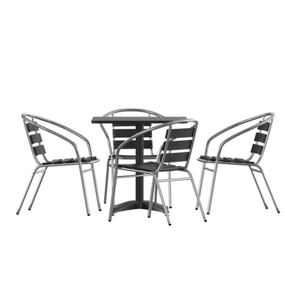 Flash Furniture TLH-ALUM-28SQ-017BK4-GG 27 1/2" Patio Dining Set