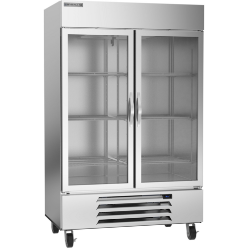 Beverage-Air HBR49HC-1-G 52" 2 Section Glass Door Reach-In Refrigerator