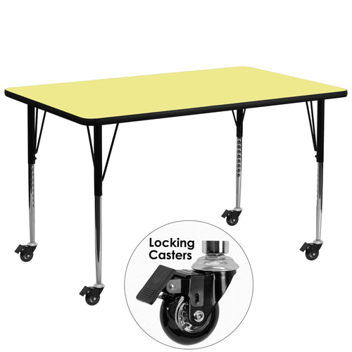 Flash Furniture XU-A3072-REC-YEL-T-A-CAS-GG Dining Table