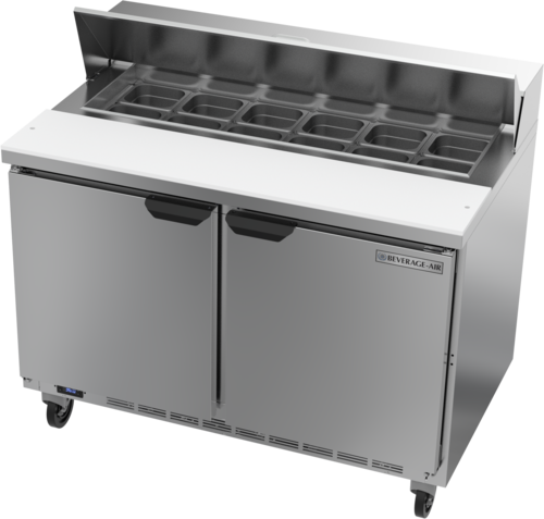Beverage-Air SPE48HC-12 48" 2 Doors 12 Pan Sandwich / Salad Prep Table