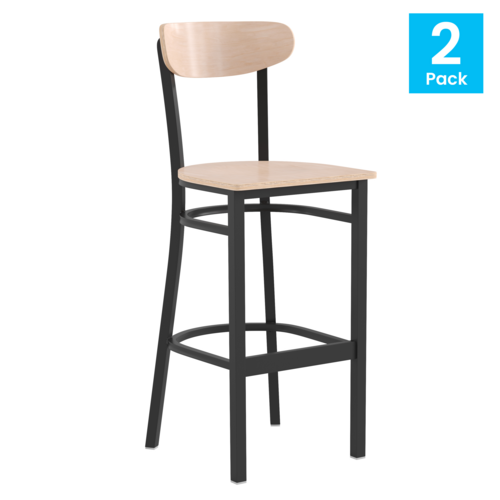 Flash Furniture 2-XU-DG6V6B-NAT-GG 16 1/4" Barstool