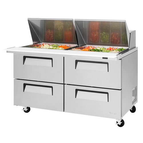 Turbo Air TST-60SD-24-D4-N 60 1/4" 4 Drawer 24 Pan Mega Top Sandwich / Salad Prep Table