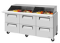 Turbo Air TST-72SD-30-D6-N-SL 72 5/8" 6 Drawer 30 Pan Mega Top Sandwich / Salad Prep Table