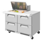 Turbo Air TST-48SD-12M-D4-FB-N(-LW) 48 1/4" 4 Drawer 12 Pan Mega Top Sandwich / Salad Prep Table