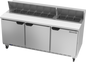 Beverage-Air SPE72HC-18 72" 3 Doors 19 Pan Sandwich / Salad Prep Table