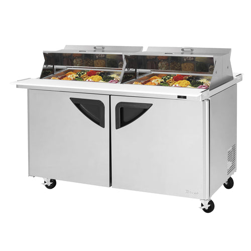 Turbo Air TST-60SD-24-N-DS 60 1/4" 2 Doors 24 Pan Mega Top Sandwich / Salad Prep Table