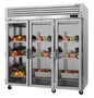 Turbo Air PRO-77R-G-N 77 3/4" 3 Section Glass Door Reach-In Refrigerator