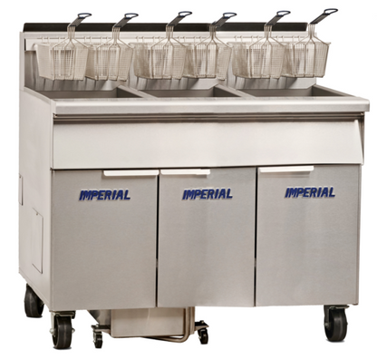 Imperial IFSSP675 117" (6) 75 lb Gas Fryer Battery