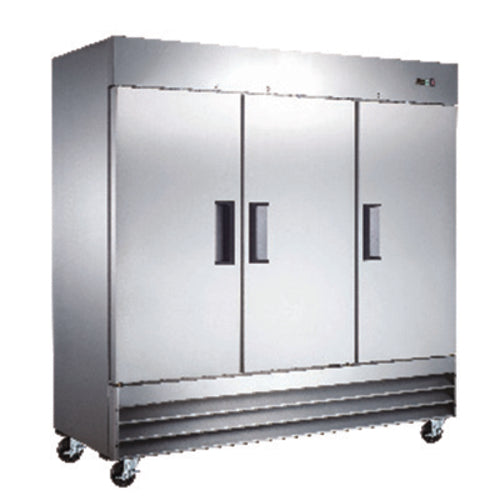 Omcan 50027 81" 3 Section Solid Door Reach-In Freezer