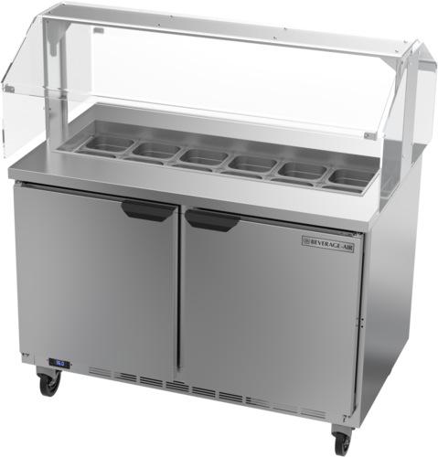 Beverage-Air SPE48HC-12-SNZ 48" 2 Doors 12 Pan Sandwich / Salad Prep Table