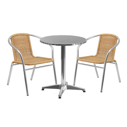 Flash Furniture TLH-ALUM-24RD-020BGECHR2-GG Patio Dining Set