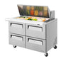 Turbo Air TST-48SD-18-D4-N 48 1/4" 4 Drawer 18 Pan Mega Top Sandwich / Salad Prep Table