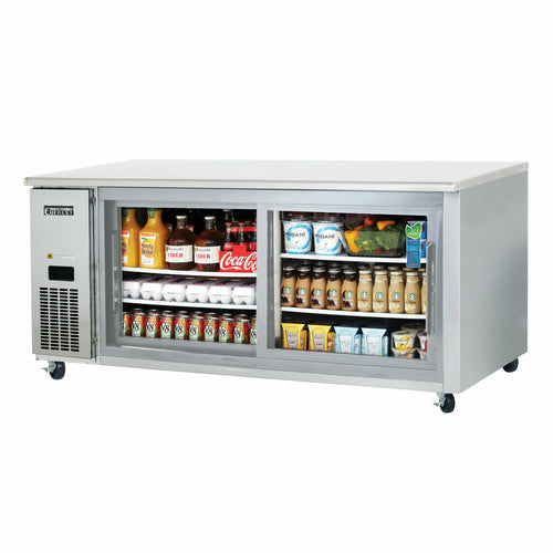 Everest ETGWR2 71 1/8" Glass Door Undercounter Refrigerator