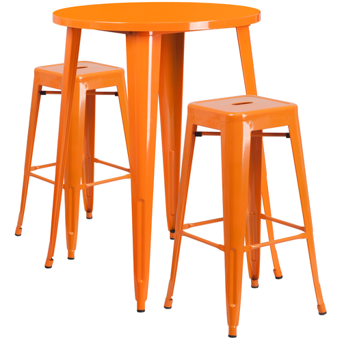 Flash Furniture CH-51090BH-2-30SQST-OR-GG Patio Dining Set