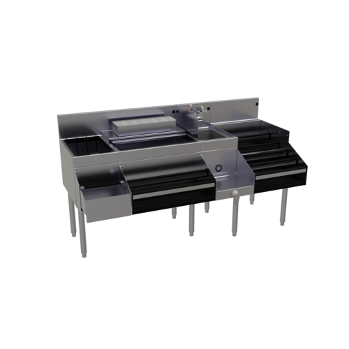 Glastender ALL-66D 66" Underbar Ice Bin / Cocktail Station