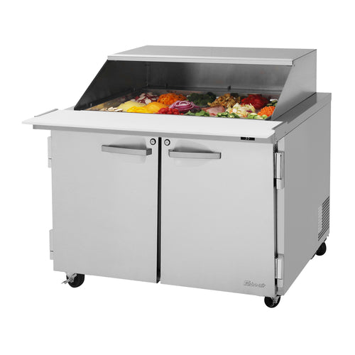 Turbo Air PST-48-18-N-SL 48 1/4" 2 Doors 18 Pan Mega Top Sandwich / Salad Prep Table