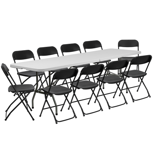 Flash Furniture RB-3096F-10-LEL3-BK-GG 96" Folding Table