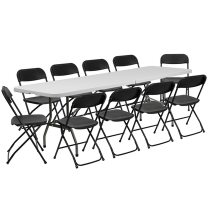 Flash Furniture RB-3096F-10-LEL3-BK-GG 96" Folding Table