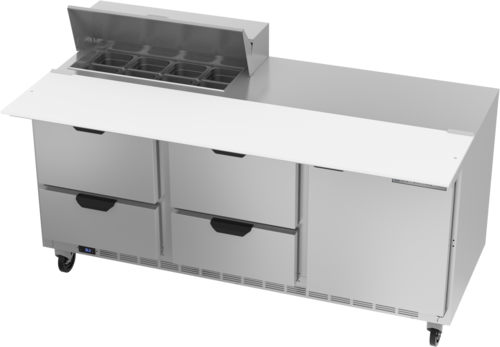 Beverage-Air SPED72HC-08C-4 72" 1 Door 9 Pan Sandwich / Salad Prep Table
