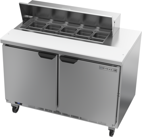 Beverage-Air SPE48HC-10 48" 2 Doors 12 Pan Sandwich / Salad Prep Table