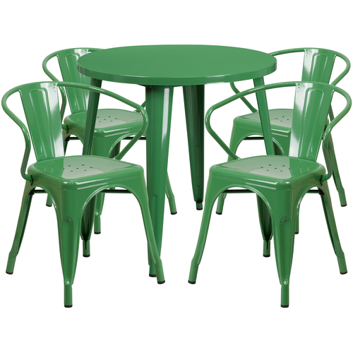 Flash Furniture CH-51090TH-4-18ARM-GN-GG 30" Patio Dining Set