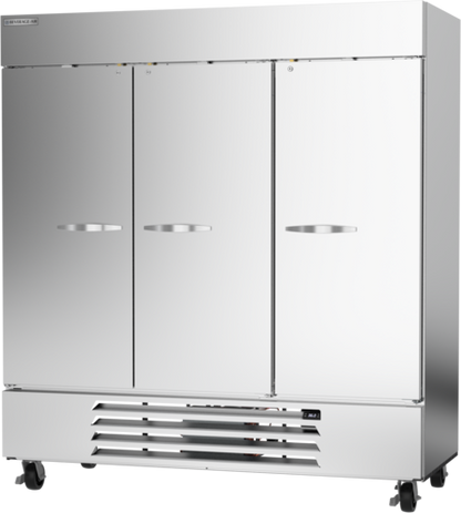 Beverage-Air HBR72HC-1 75" 3 Section Solid Door Reach-In Refrigerator