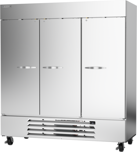 Beverage-Air HBR72HC-1 75" 3 Section Solid Door Reach-In Refrigerator