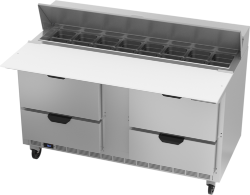 Beverage-Air SPED60HC-16C-4 60" 4 Drawer 16 Pan Sandwich / Salad Prep Table