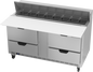Beverage-Air SPED60HC-16C-4 60" 4 Drawer 16 Pan Sandwich / Salad Prep Table