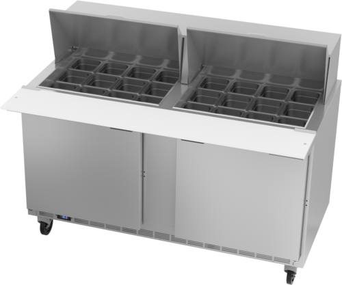 Beverage-Air SPE60HC-24M 60" 2 Doors 24 Pan Mega Top Sandwich / Salad Prep Table