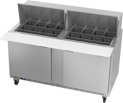 Beverage-Air SPE60HC-24M 60" 2 Doors 24 Pan Mega Top Sandwich / Salad Prep Table