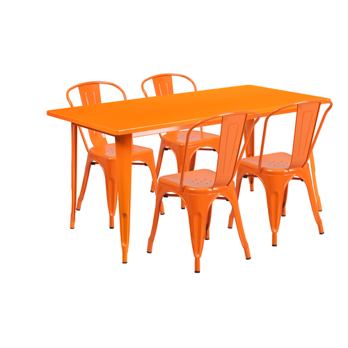 Flash Furniture ET-CT005-4-30-OR-GG Patio Dining Set