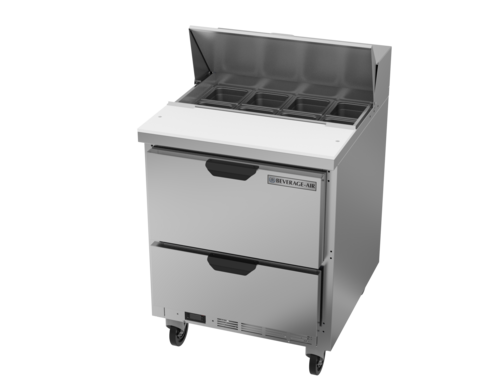 Beverage-Air SPED27HC-B 27" 2 Drawer 9 Pan Sandwich / Salad Prep Table