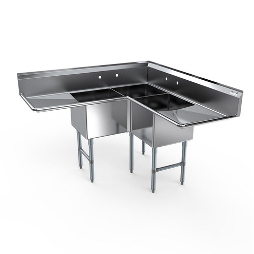 NBR 3CSG-181814LR24 63" Compartment Sink