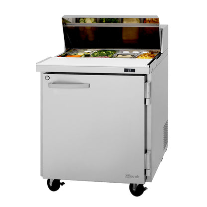 Turbo Air PST-28-N(-L) 27 1/2" 1 Door 9 Pan Sandwich / Salad Prep Table