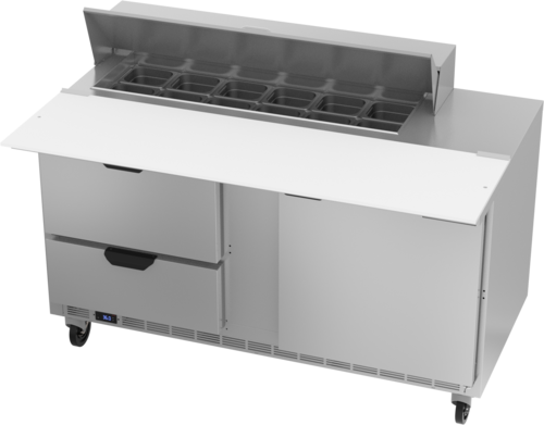 Beverage-Air SPED60HC-12C-2 60" 1 Door 12 Pan Sandwich / Salad Prep Table