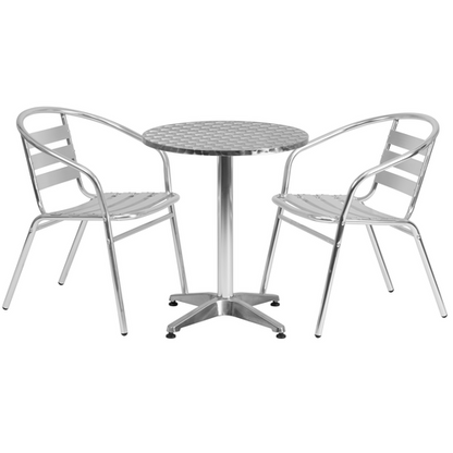 Flash Furniture TLH-ALUM-24RD-017BCHR2-GG Patio Dining Set