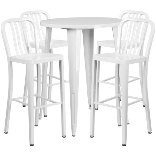 Flash Furniture CH-51090BH-4-30VRT-WH-GG Patio Dining Set