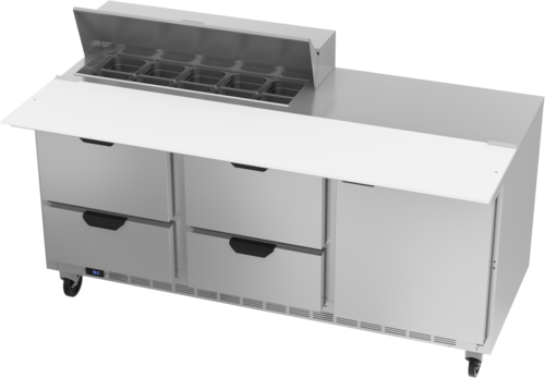 Beverage-Air SPED72HC-10C-4 72" 1 Door 12 Pan Sandwich / Salad Prep Table