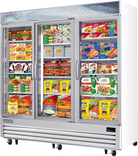 Everest EMGF69 74 3/4" 3 Section Freezer Merchandiser