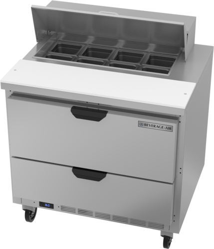 Beverage-Air SPED36HC-08-2 36" 2 Drawer 9 Pan Sandwich / Salad Prep Table