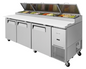 Turbo Air TPR-93SD-N 93 1/8" 3 Doors Pizza Prep Table