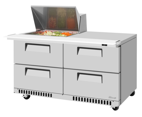 Turbo Air TST-60SD-12M-D4-FB-N(-LW) 60 1/4" 4 Drawer 12 Pan Mega Top Sandwich / Salad Prep Table